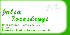 julia koroskenyi business card
